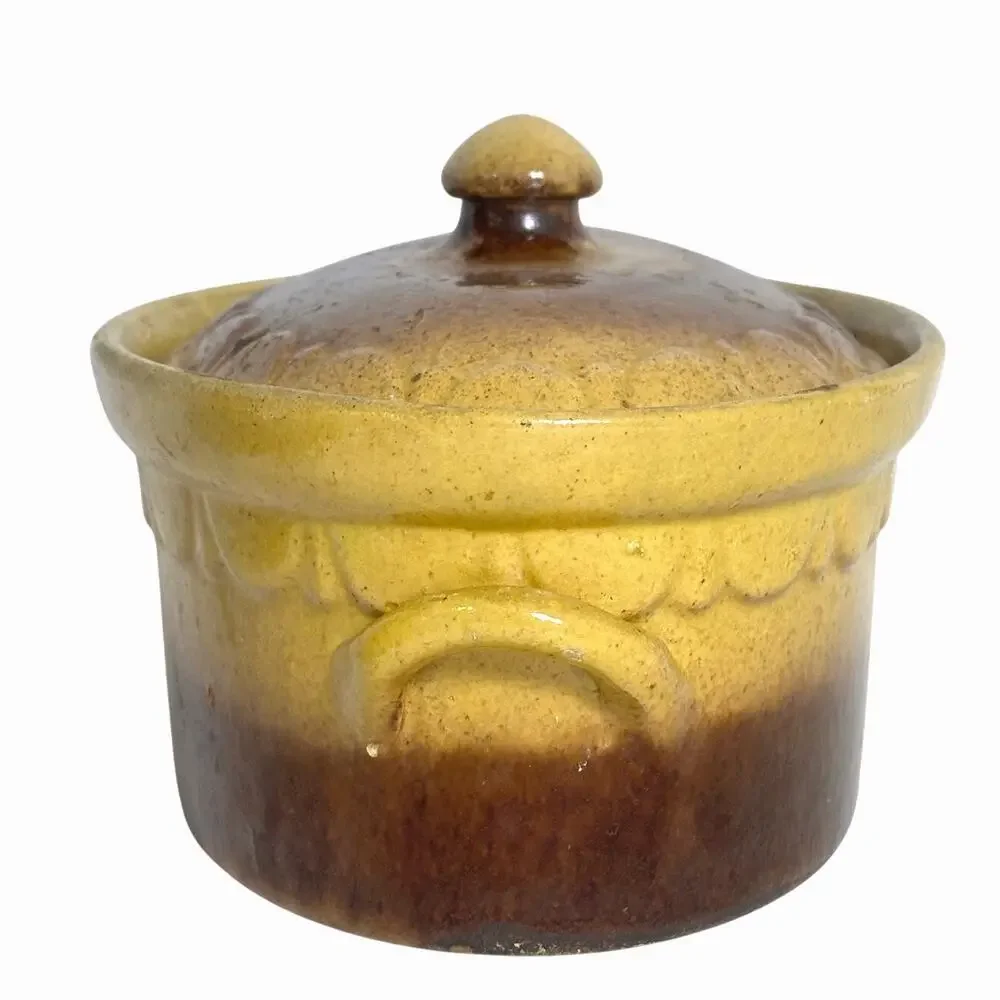 Antique Cookware/Display-French Lidded Terrine/Lid & Vendeuvre TV AuGratin Dish